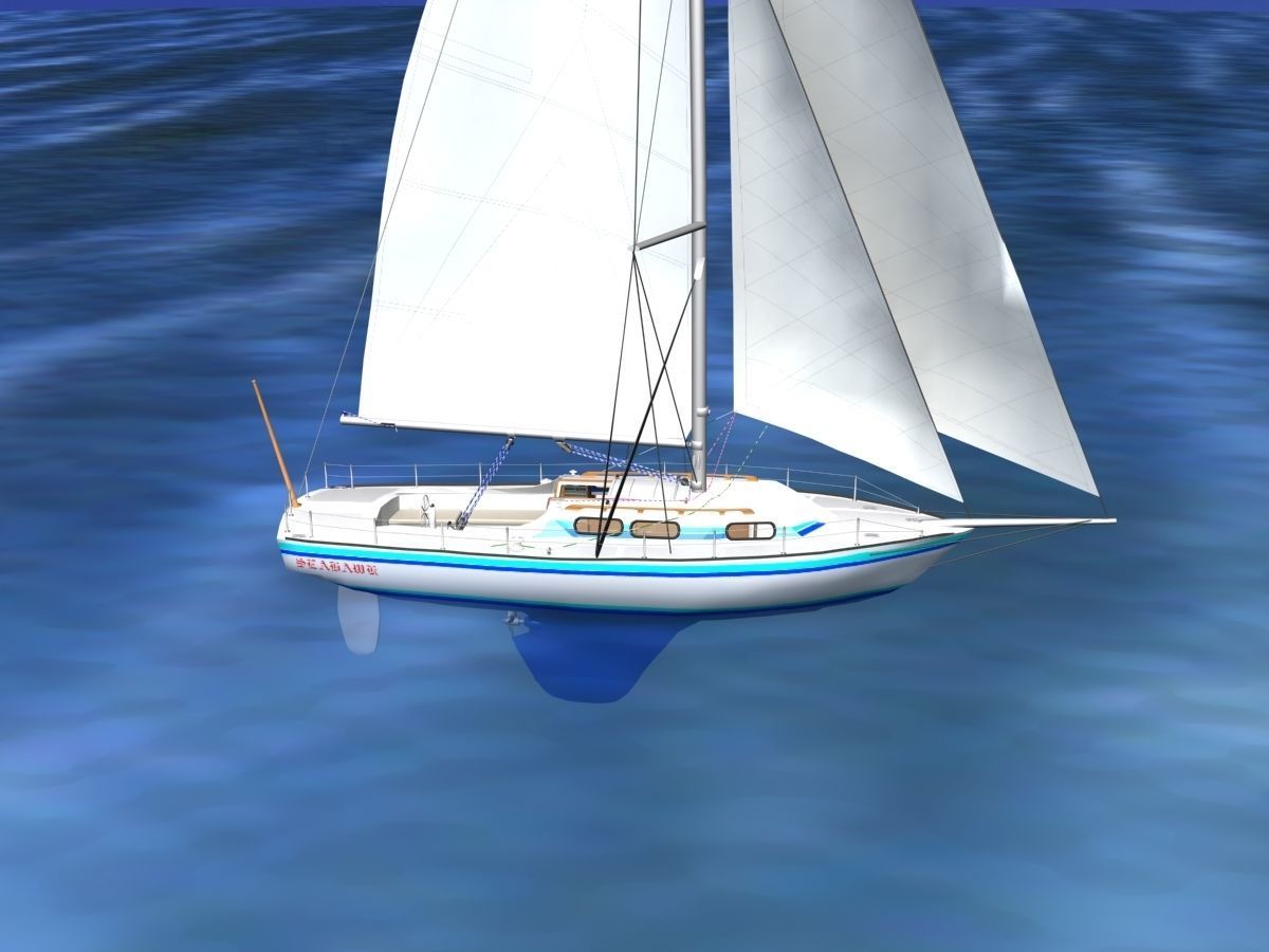 30 Foot Sailboat V11 3D model_4