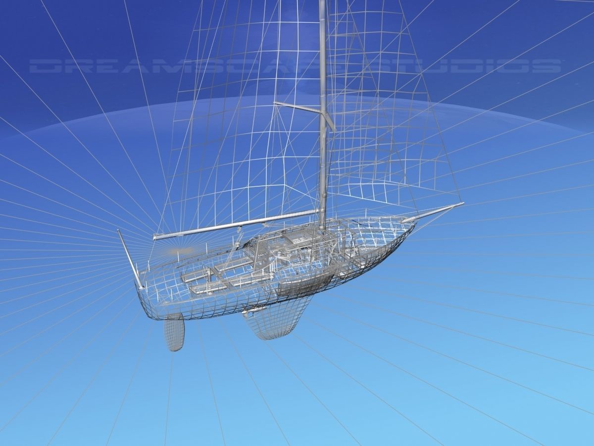 30 Foot Sailboat V11 3D model_17