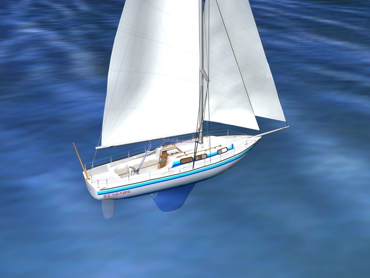 30 Foot Sailboat V11 3D model_5