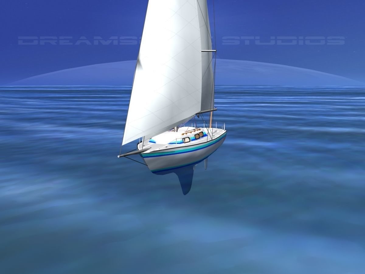 30 Foot Sailboat V11 3D model_1