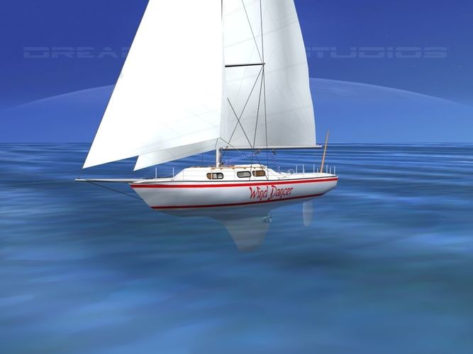 30 Foot Sailboat V14 3D model
