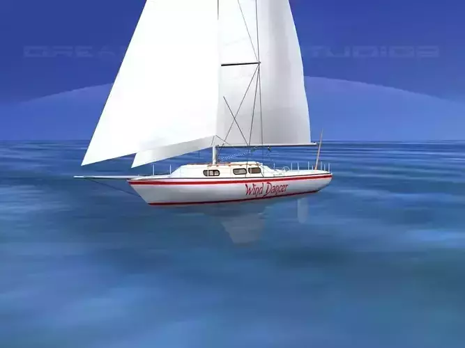 30 Foot Sailboat V14 3D model