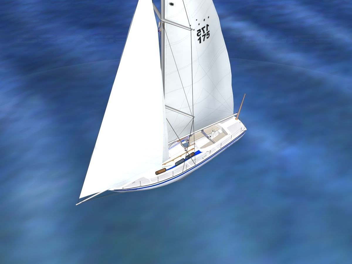30 Foot Sailboat V15 3D model_10