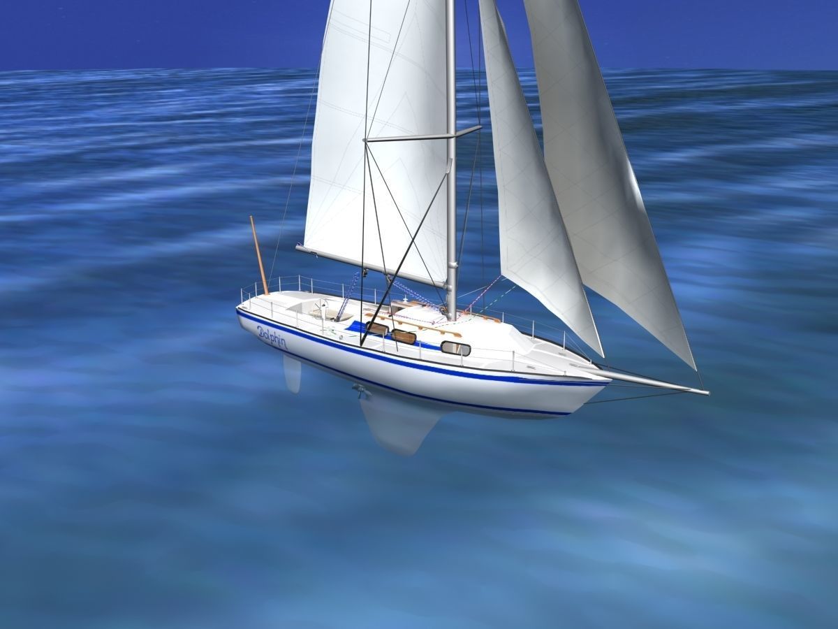 30 Foot Sailboat V15 3D model_3