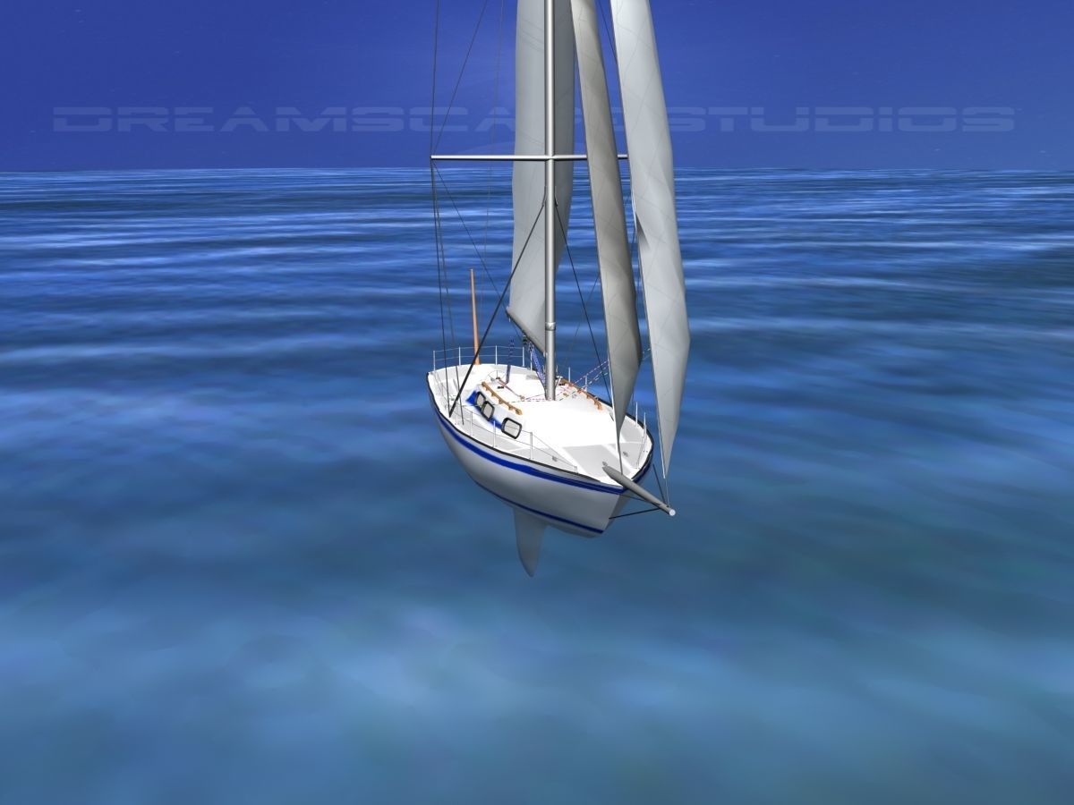 30 Foot Sailboat V15 3D model_2