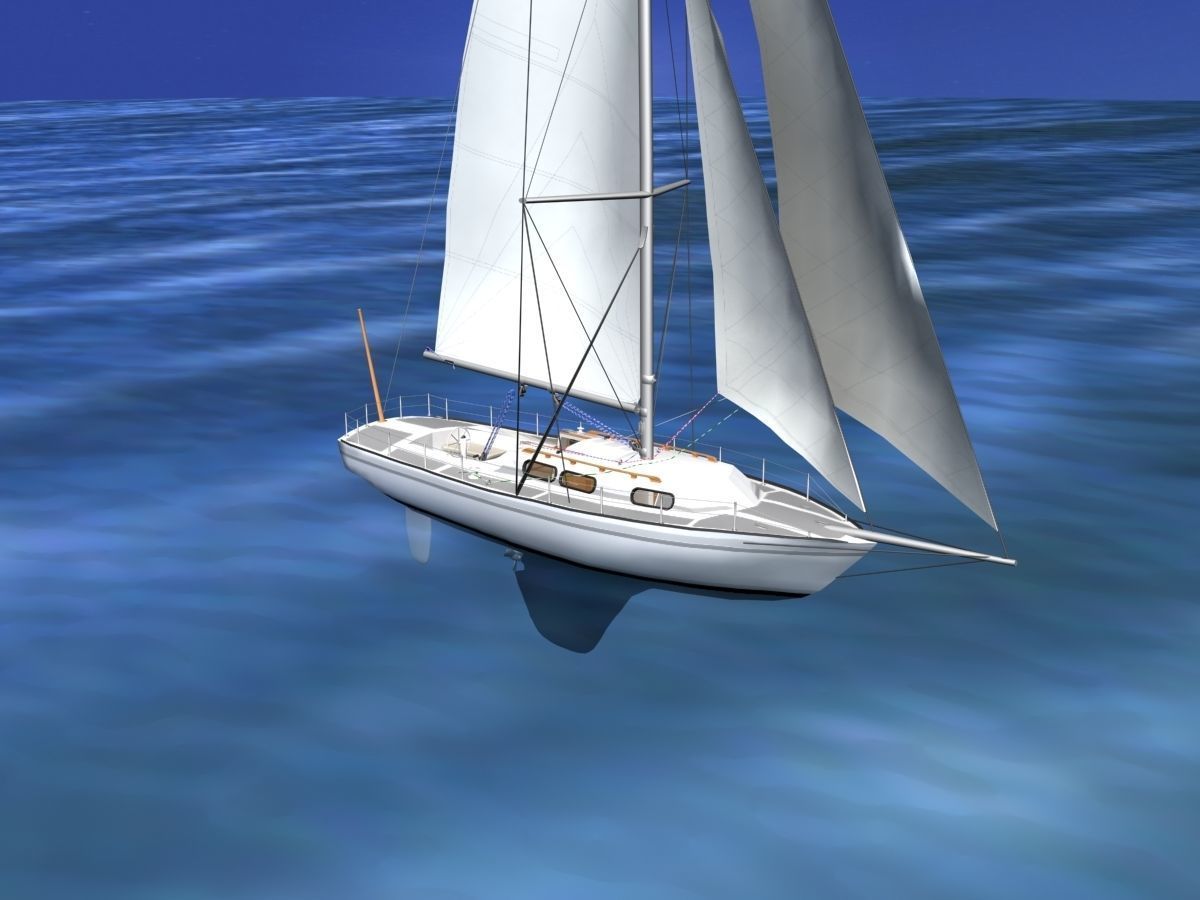 30 Foot Sailboat V16 3D model_3