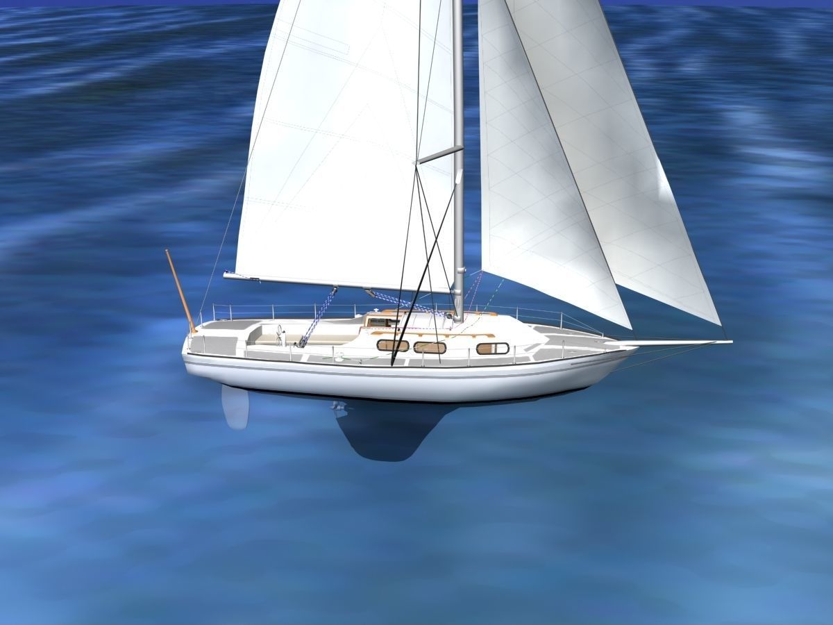 30 Foot Sailboat V16 3D model_4