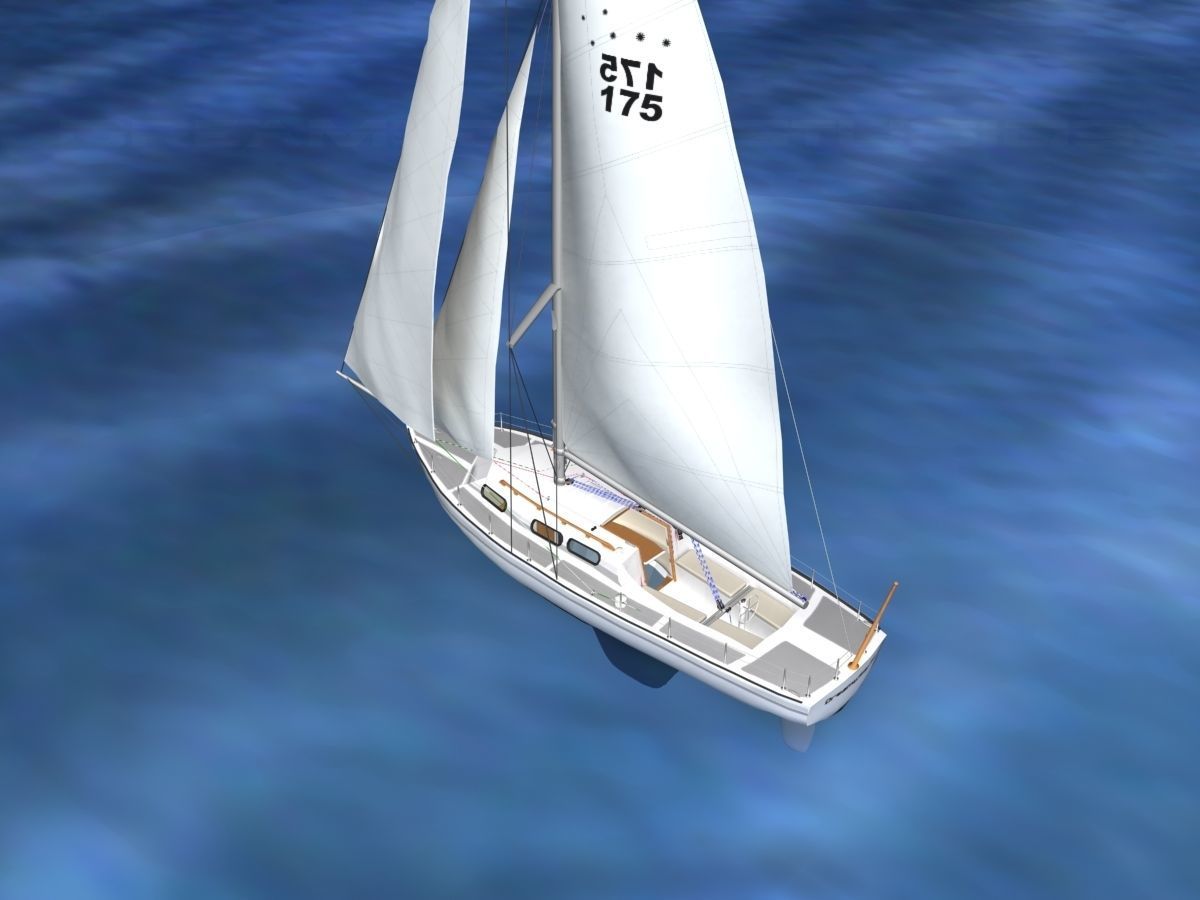 30 Foot Sailboat V16 3D model_8