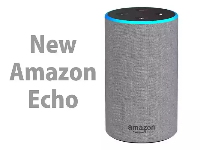 New Amazon Echo 2018 Heather Gray Fabric 3D model
