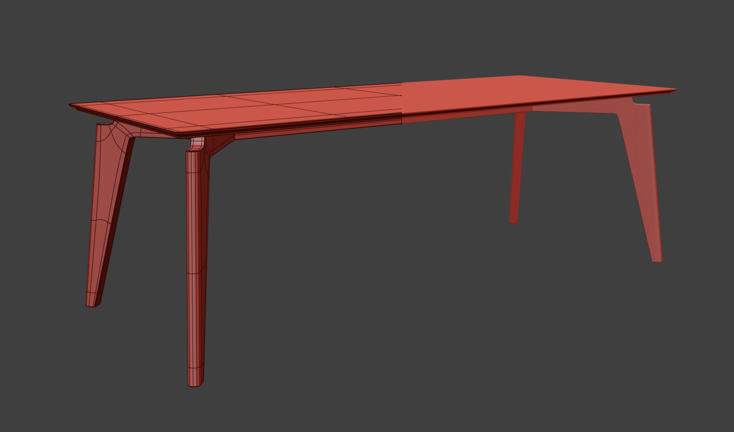 Takushi dining table Low-poly 3D model_3