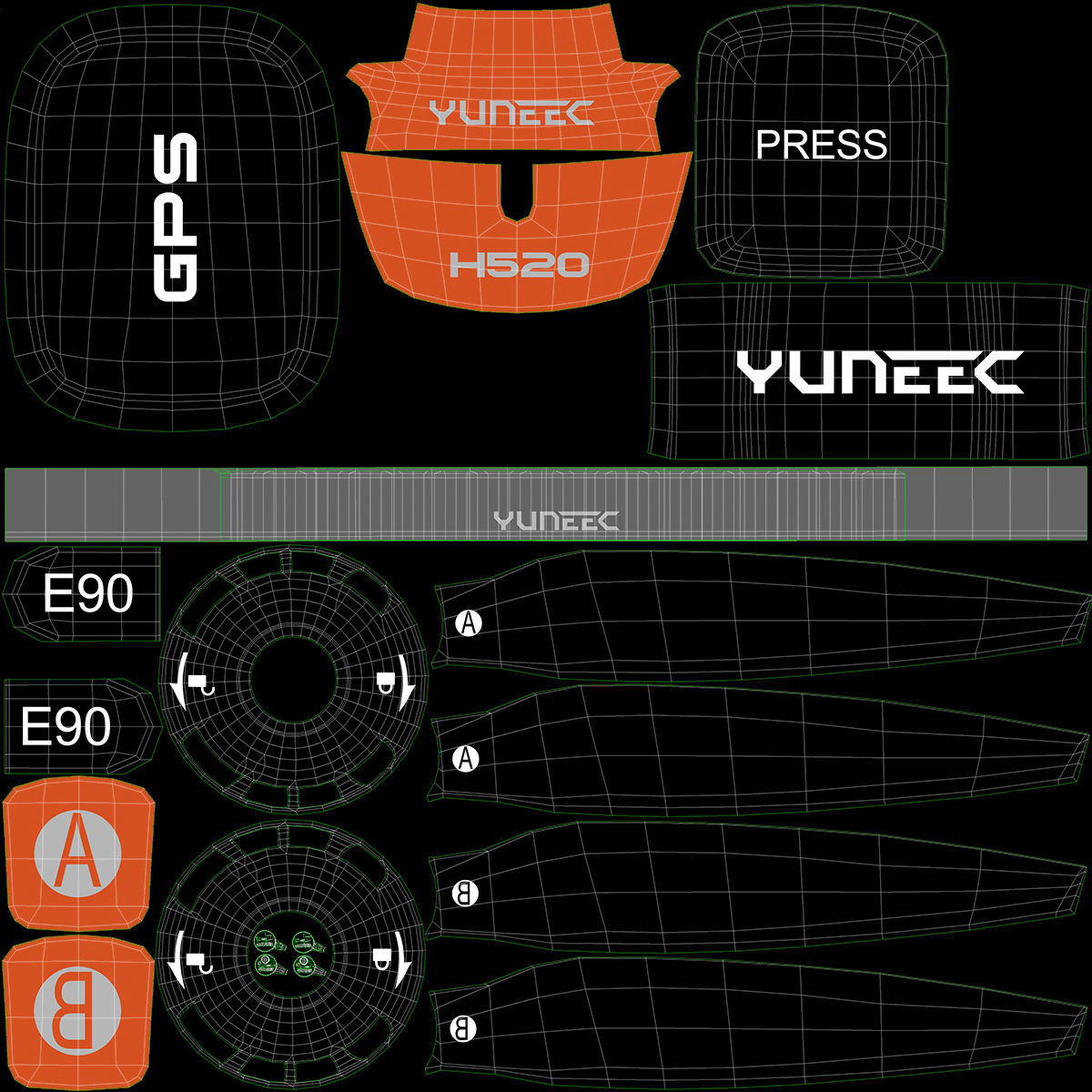 Yuneec H520 3D model_16