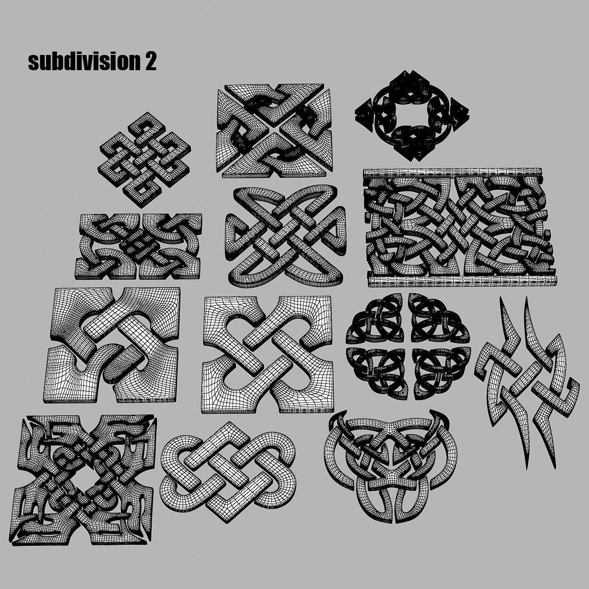 Celtic ornament pack 1 3D model_3