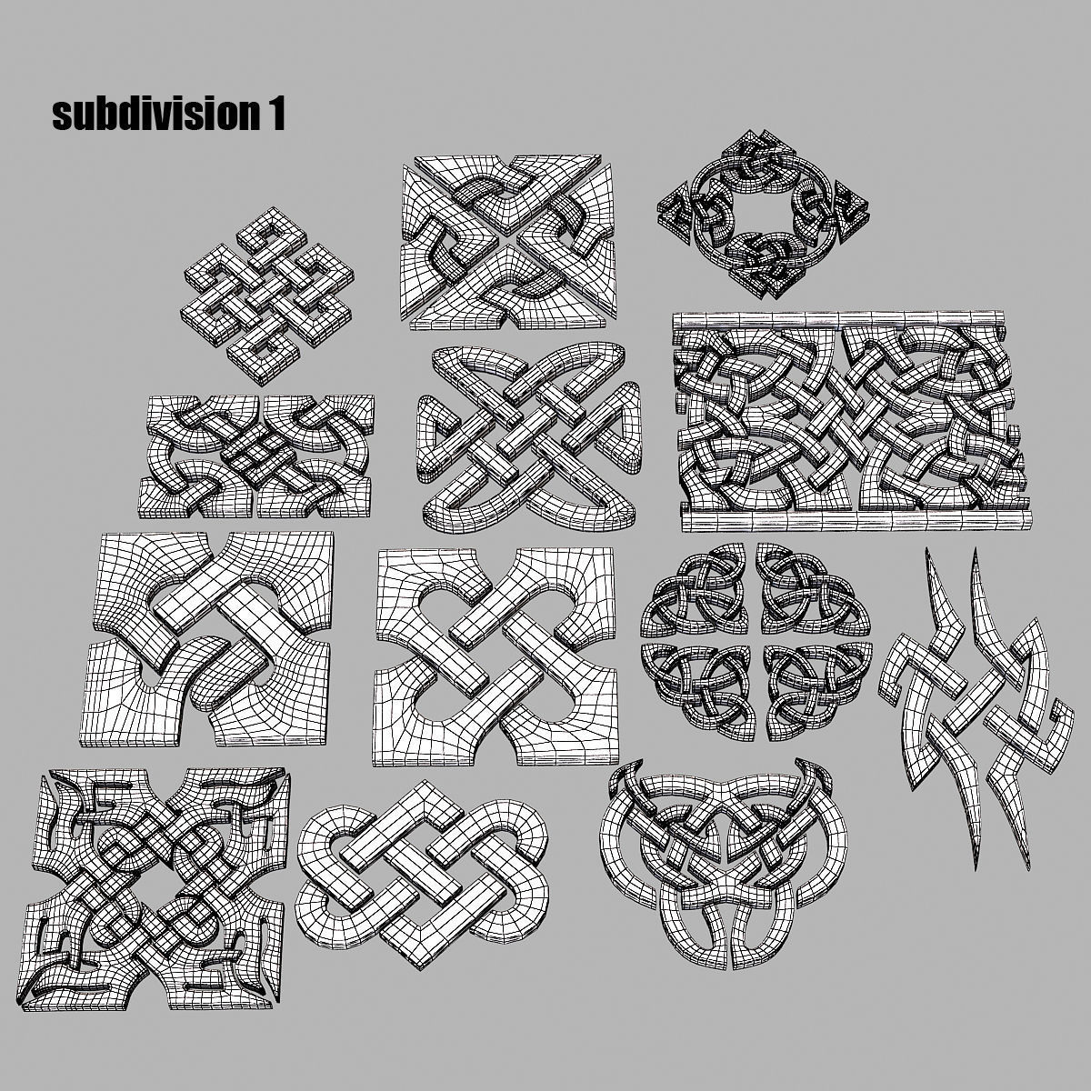 Celtic ornament pack 1 3D model_2