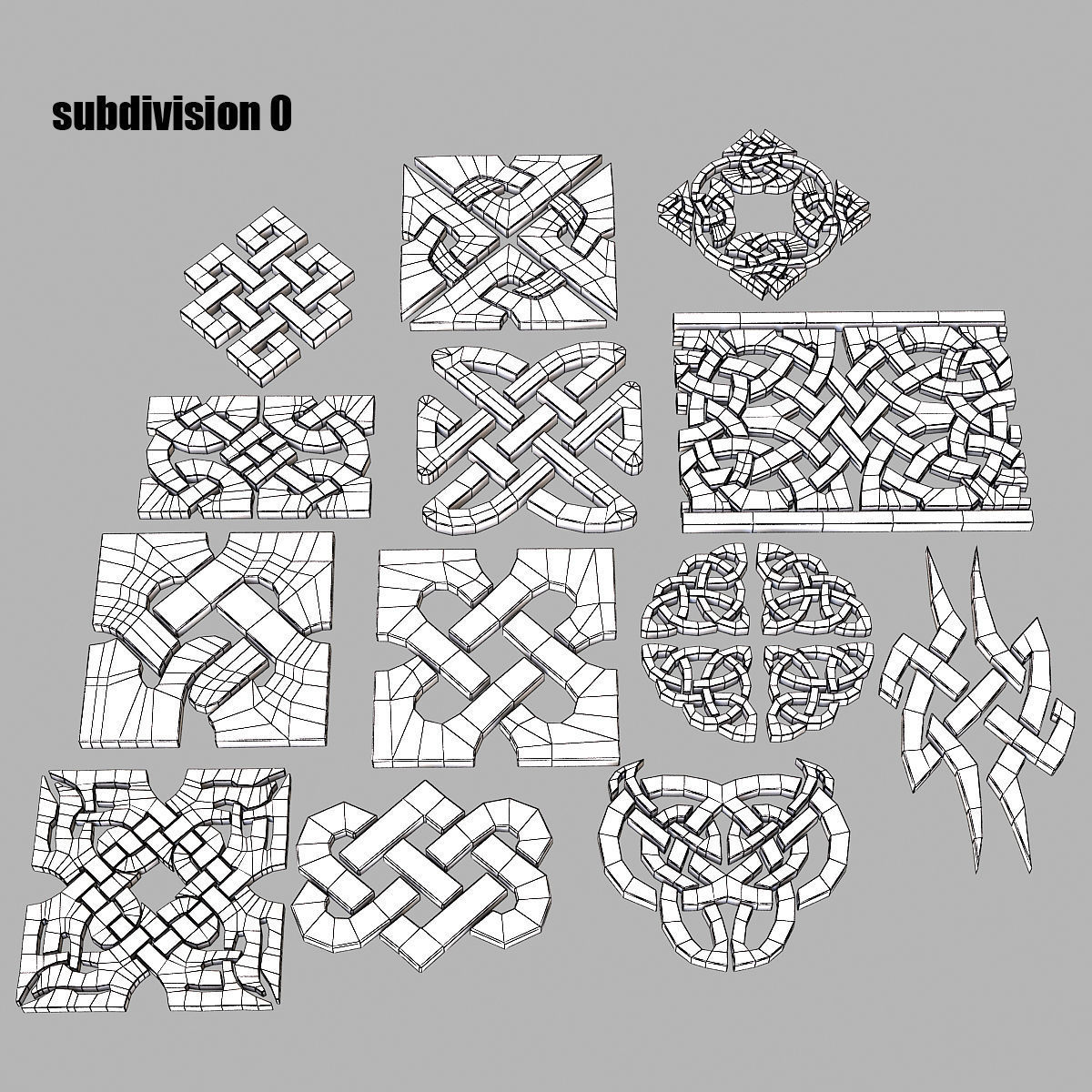 Celtic ornament pack 1 3D model_1