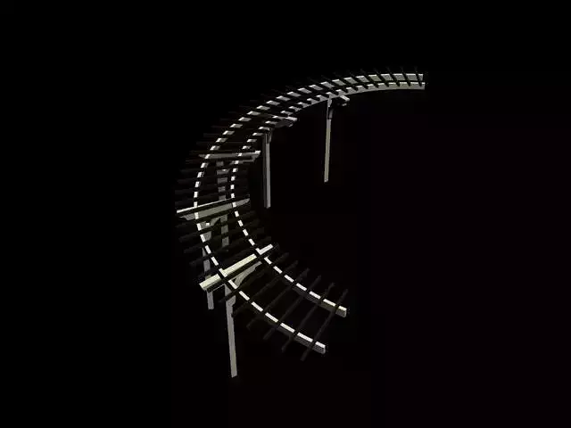 pergola curved railway track Free 3D model