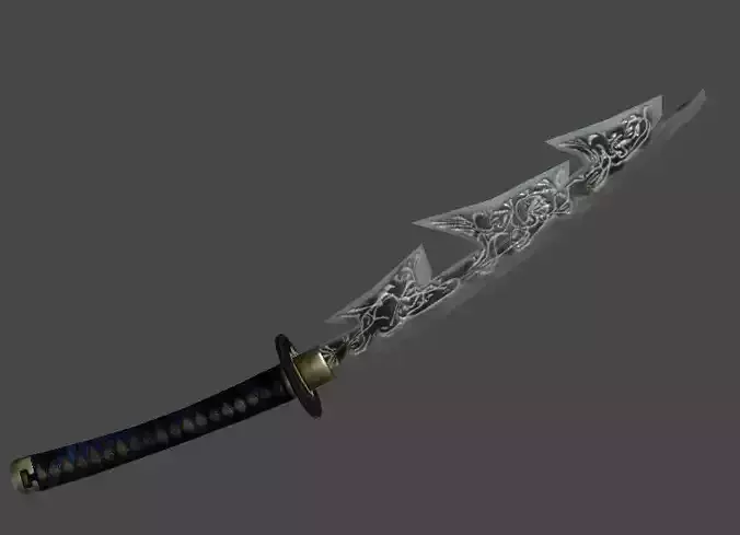 katana5 samurai sword Low-poly 3D model