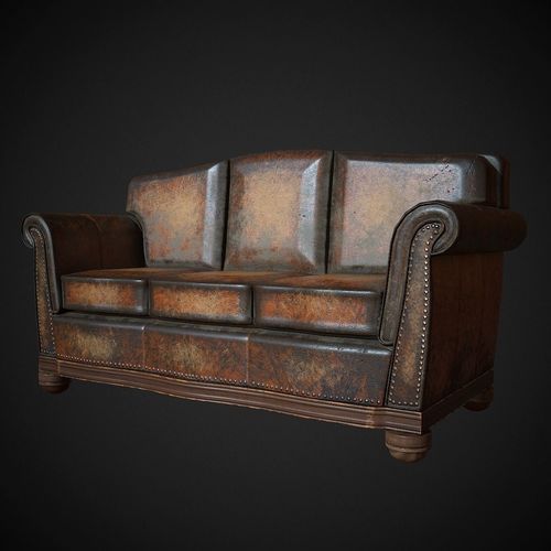 Leather Sofa  Low-poly 3D model