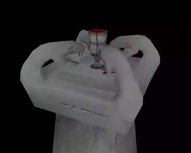 Altar with a coup of blood Low-poly 3D model