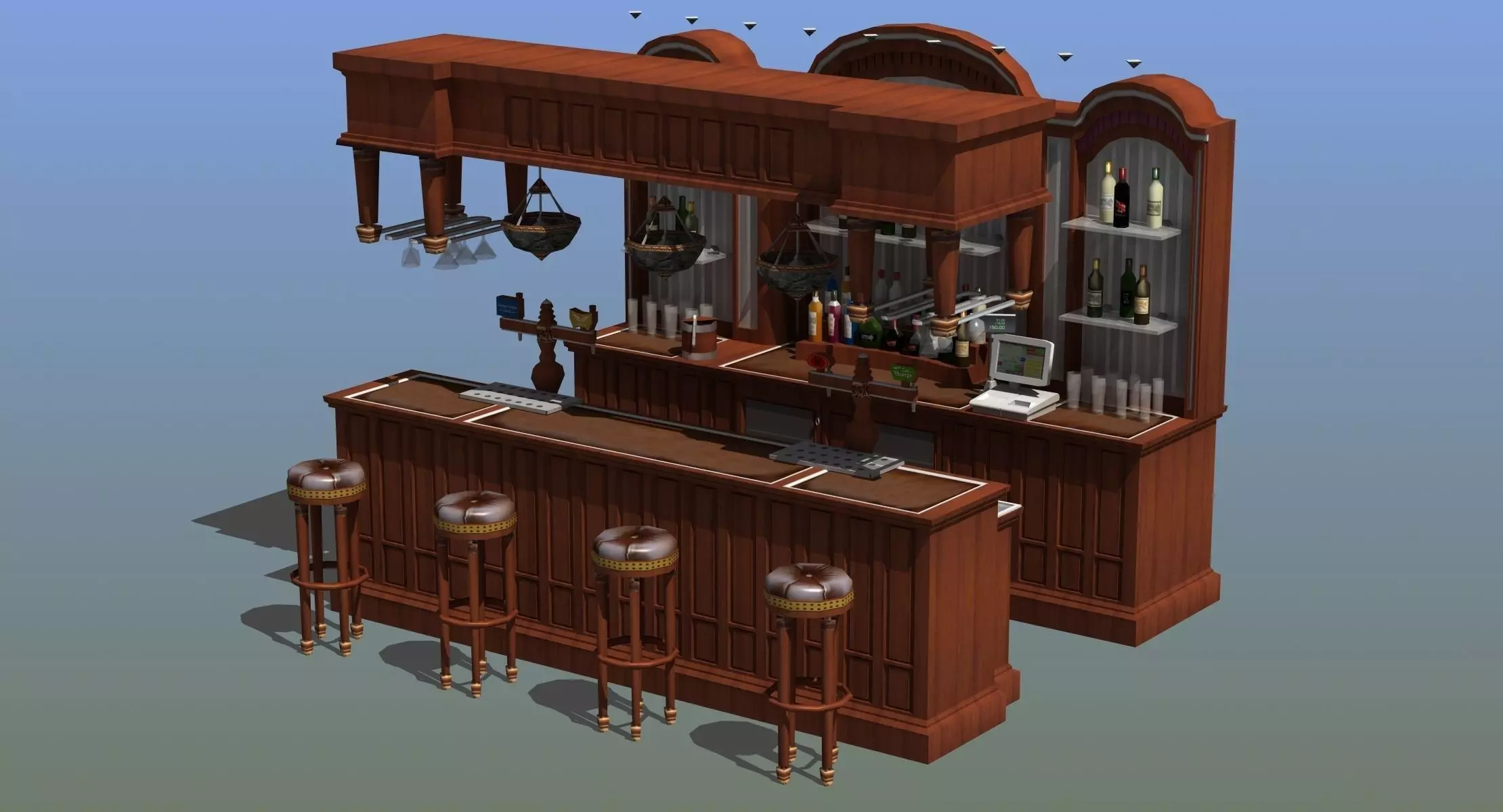 Saloon Bar 3D model_0