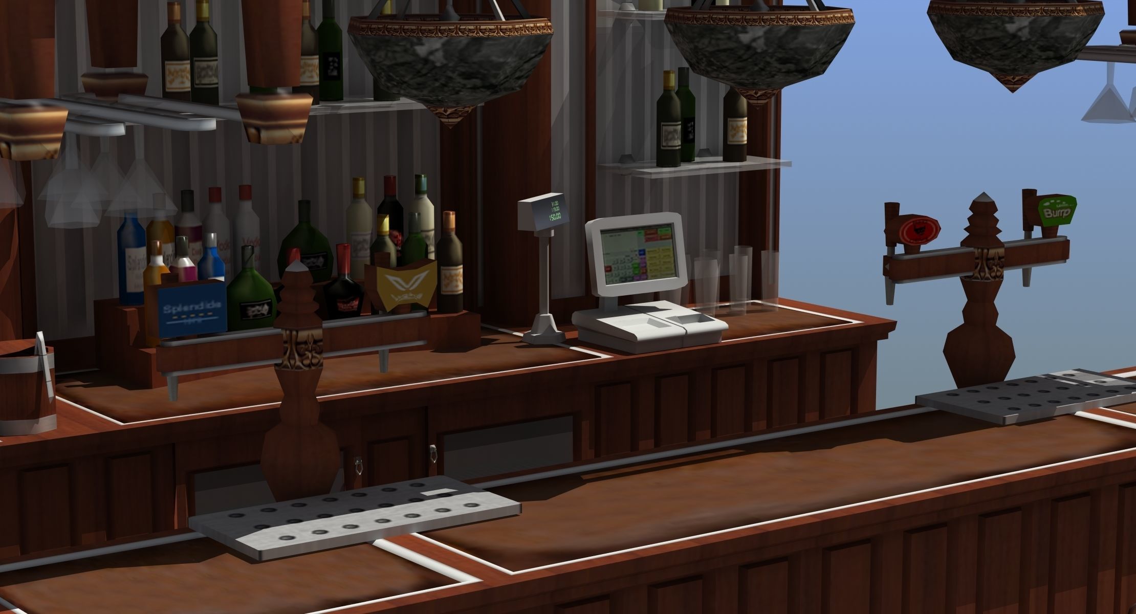 Saloon Bar 3D model_4