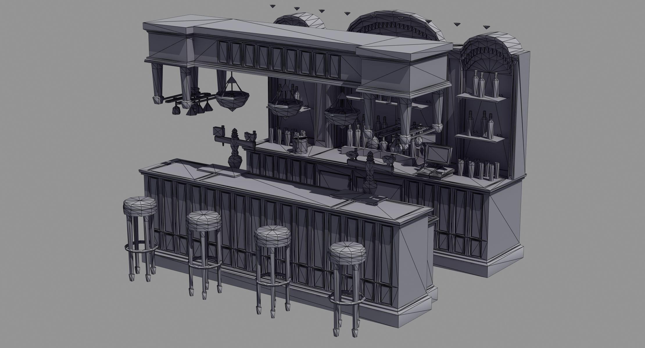 Saloon Bar 3D model_13