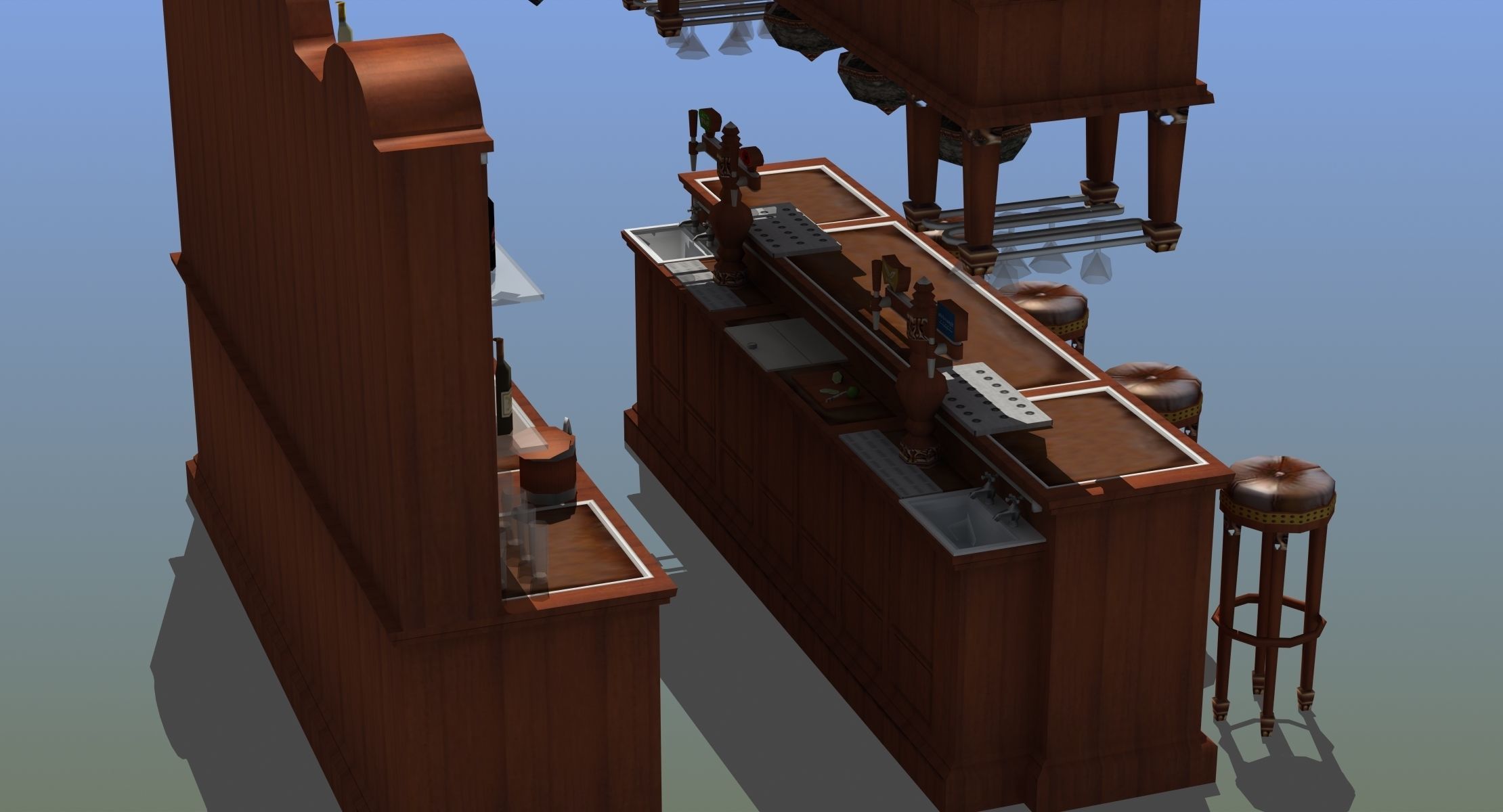 Saloon Bar 3D model_2