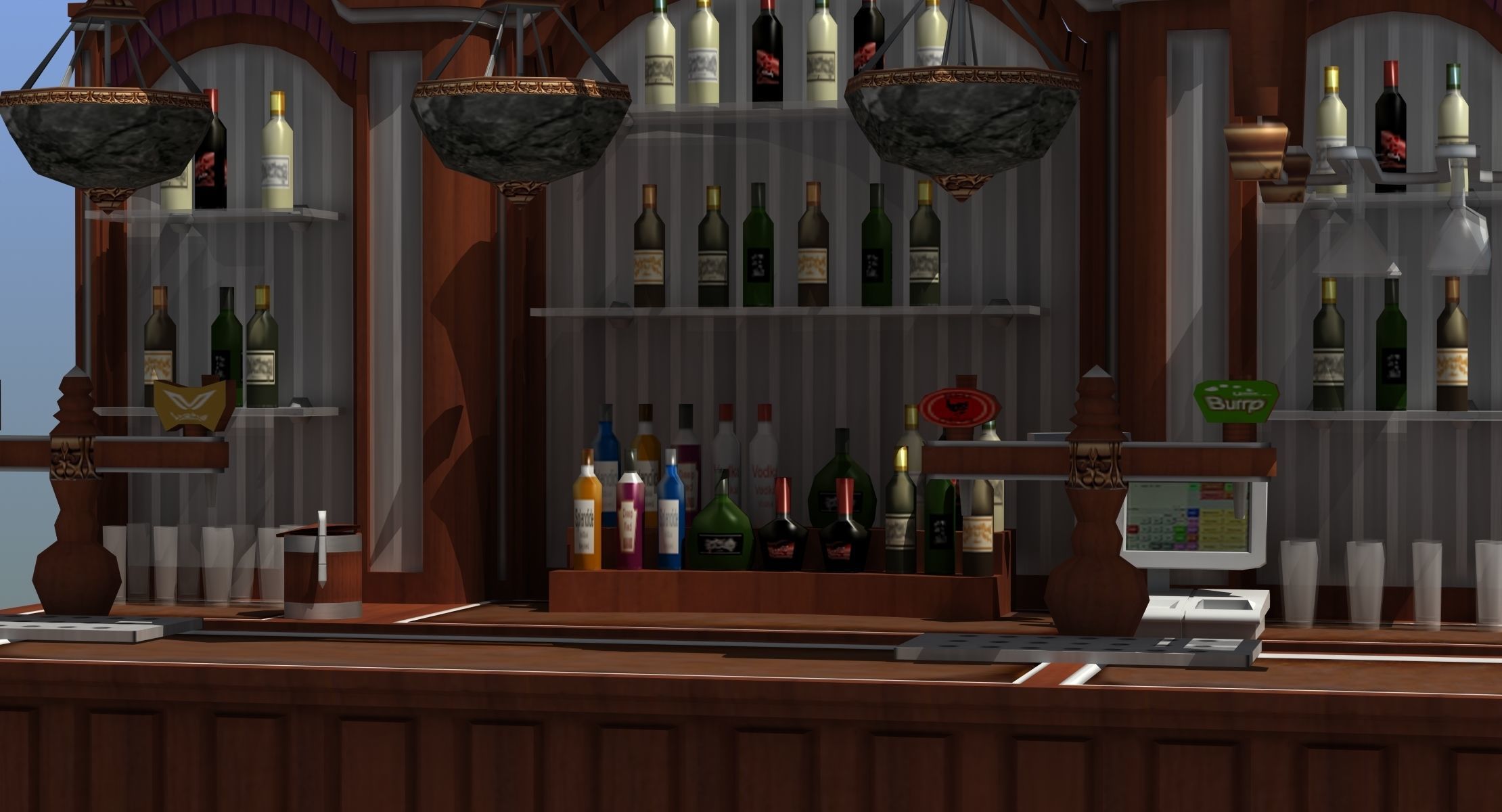 Saloon Bar 3D model_5