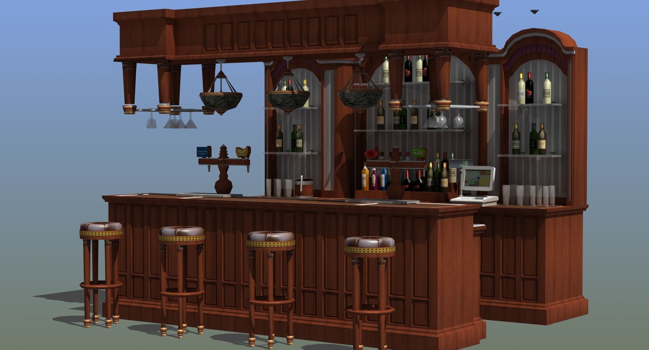 Saloon Bar 3D model_8