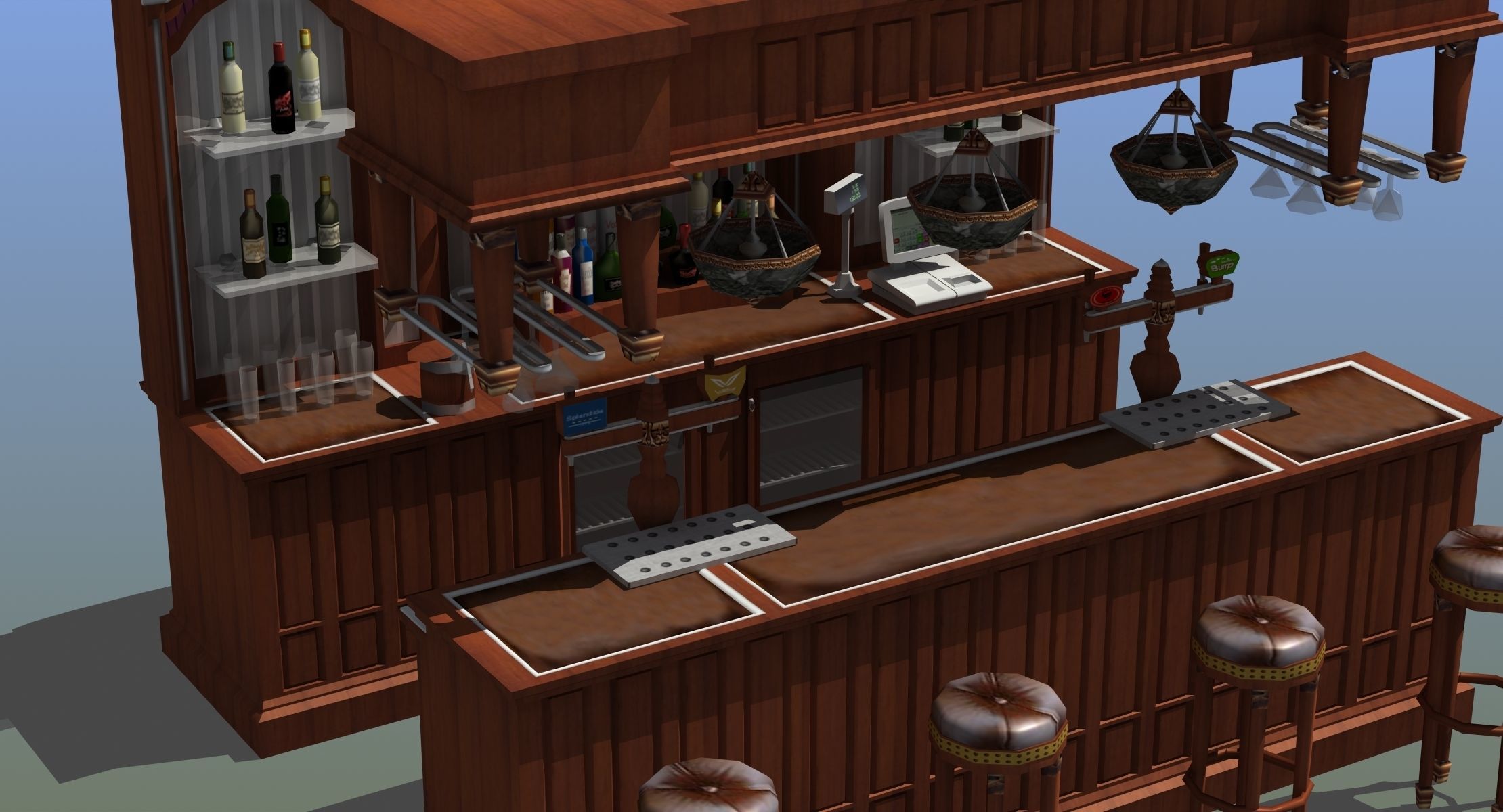 Saloon Bar 3D model_6