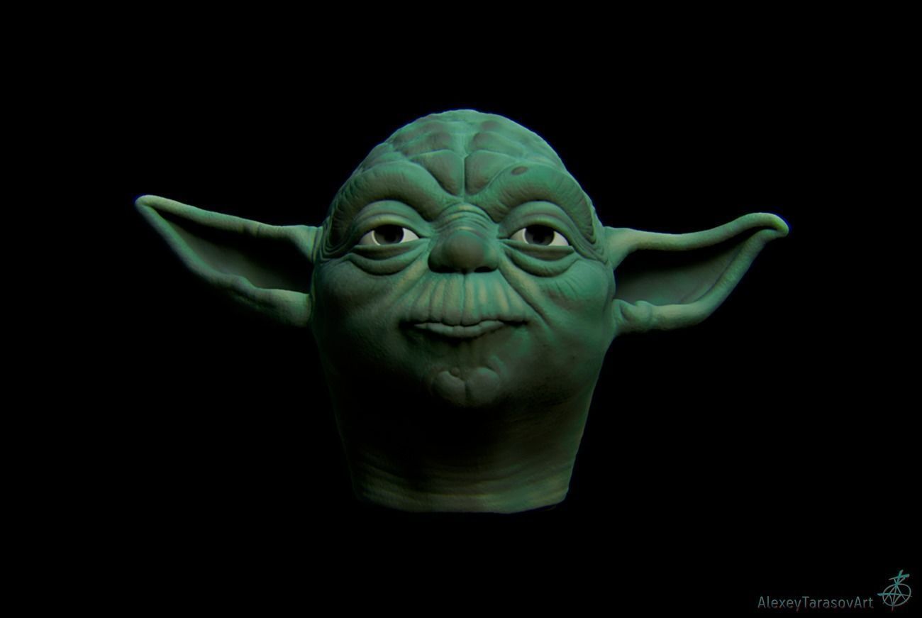 Yoda head 3D print model_6