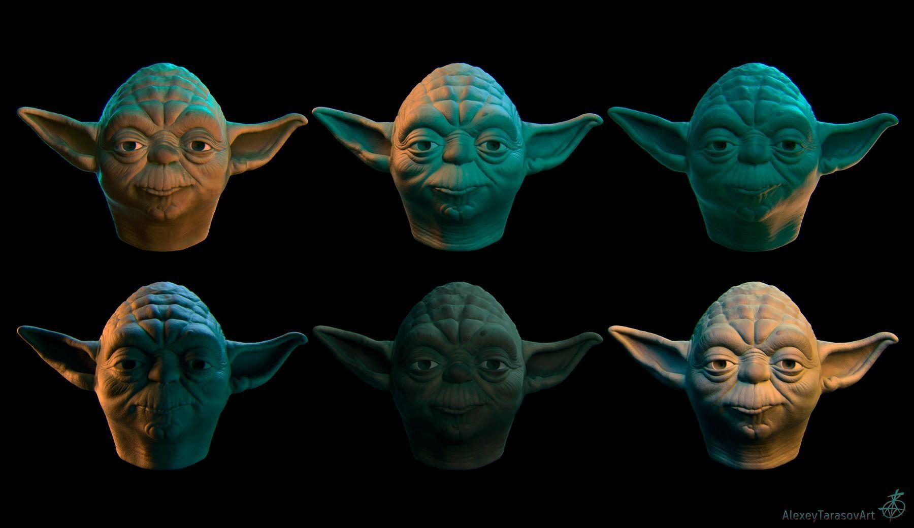 Yoda head 3D print model_9