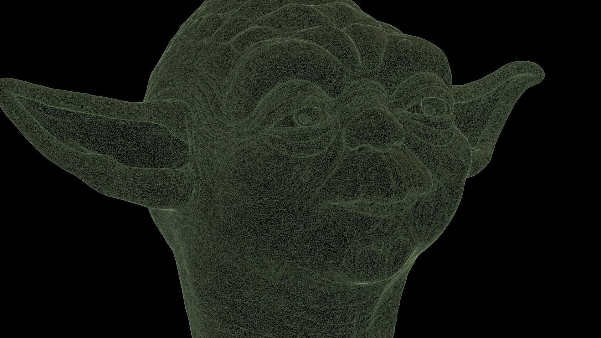 Yoda head 3D print model_13
