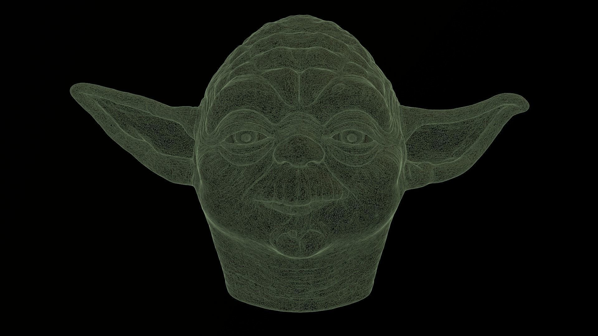 Yoda head 3D print model_12