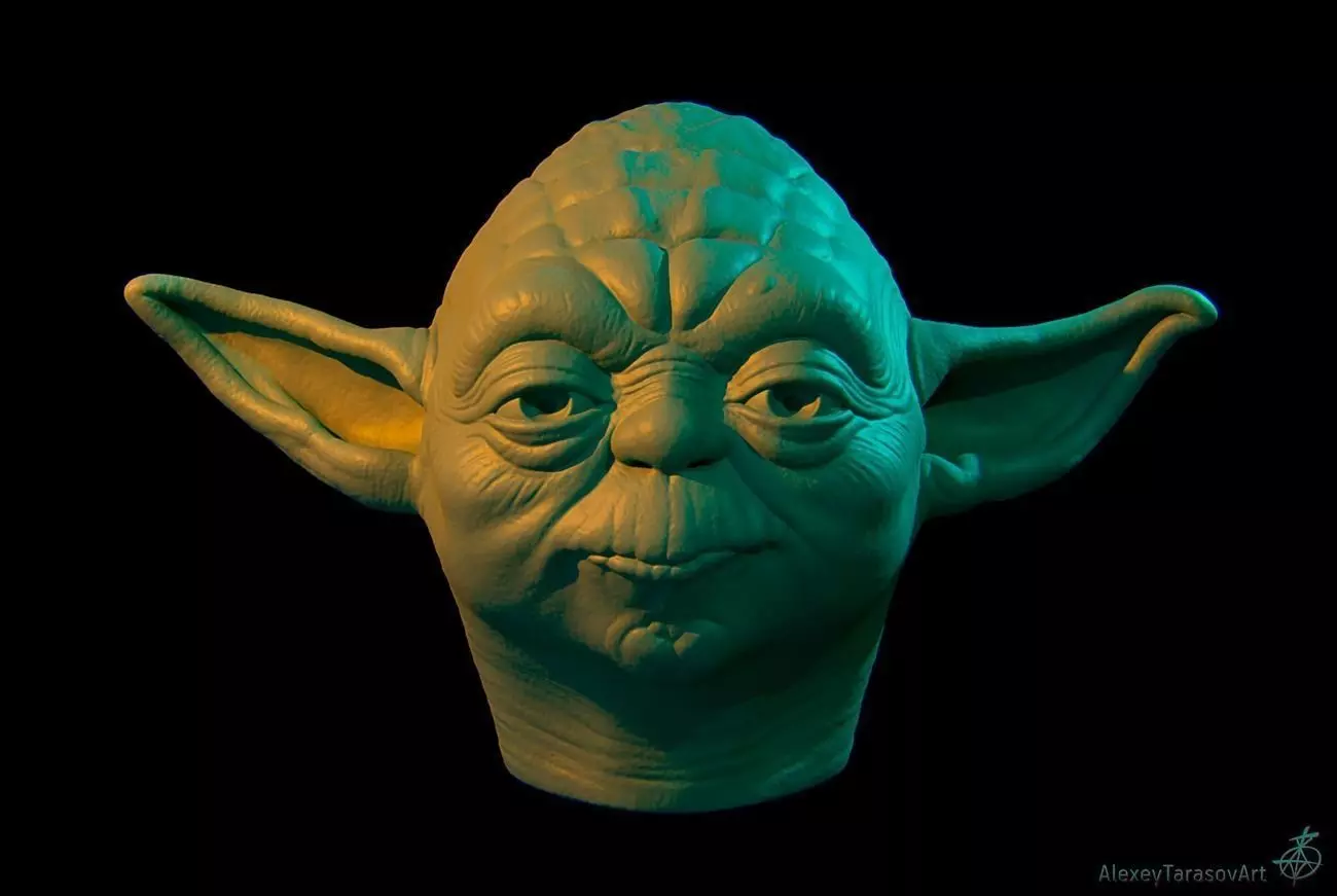 Yoda head 3D print model_0