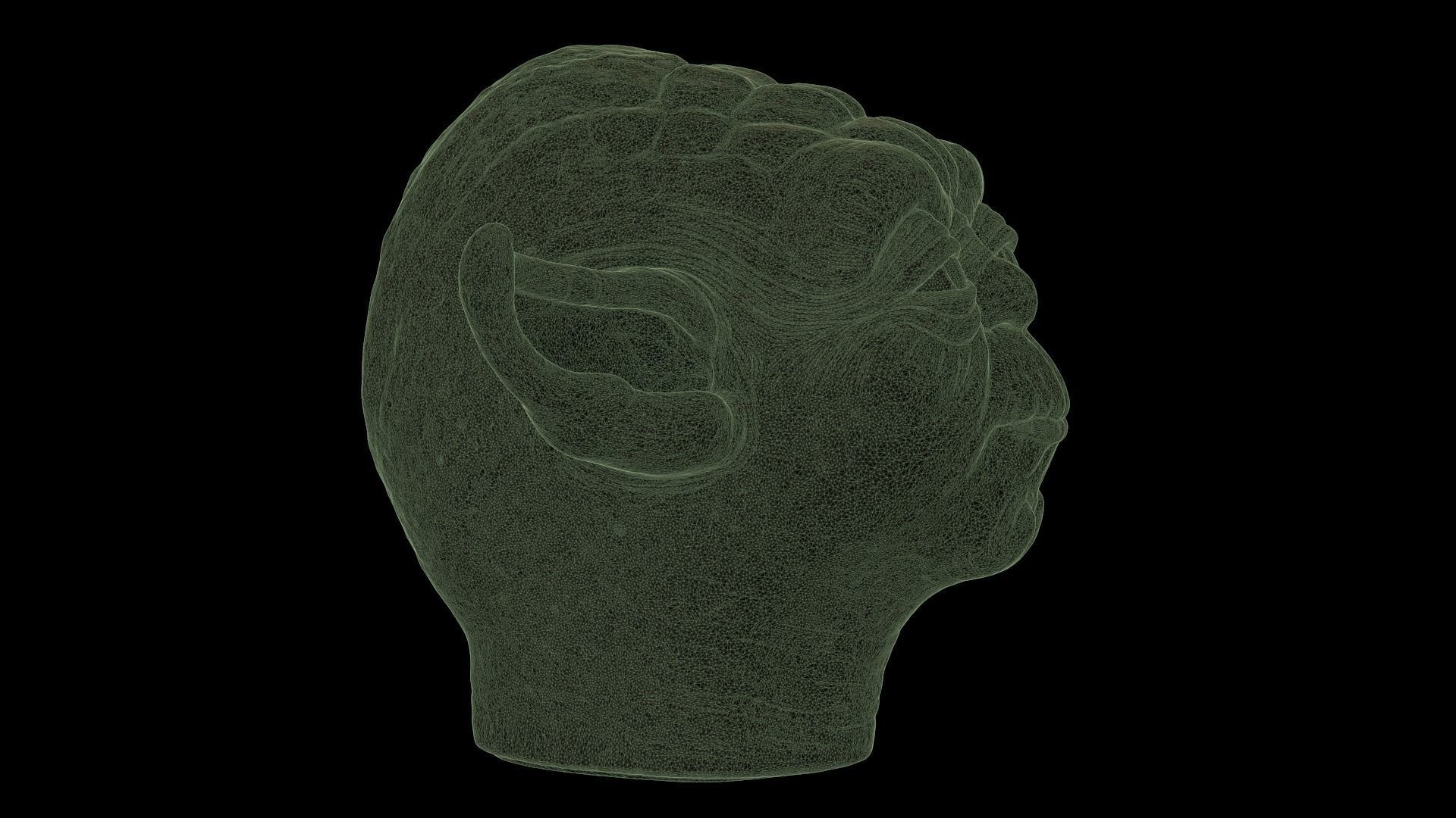 Yoda head 3D print model_14