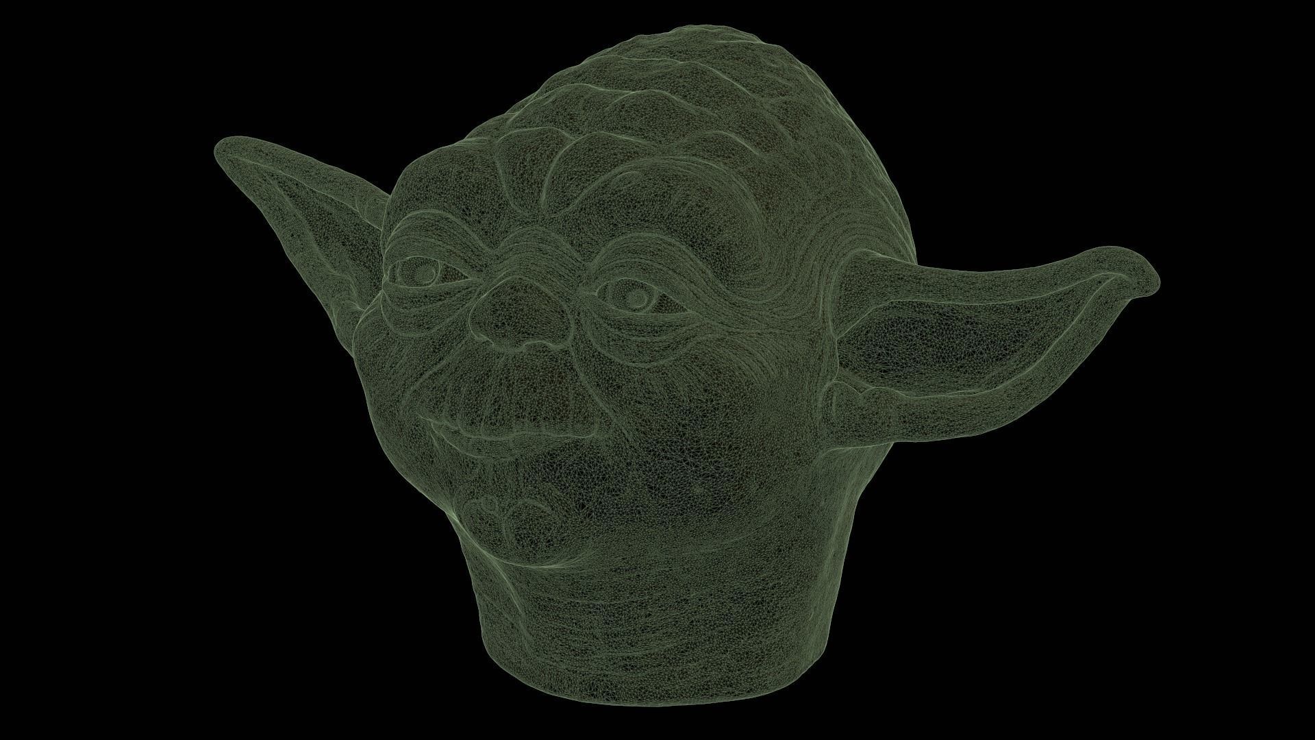 Yoda head 3D print model_15