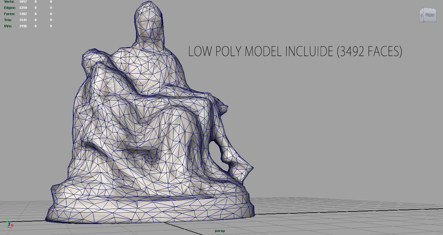 La Pieta di Michelangelo Low-poly 3D model_12