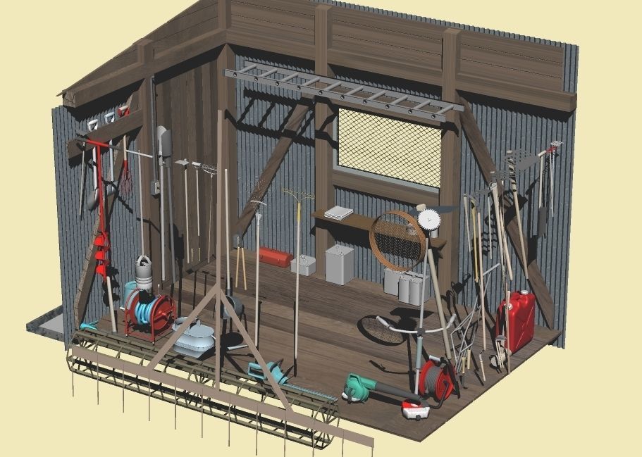 Agriculture Barn Storage Room early model 3D model_2