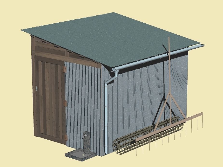 Agriculture Barn Storage Room early model 3D model_3