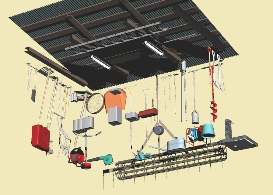 Agriculture Barn Storage Room early model 3D model_6