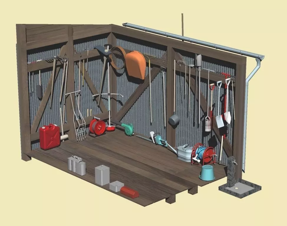Agriculture Barn Storage Room early model 3D model_0