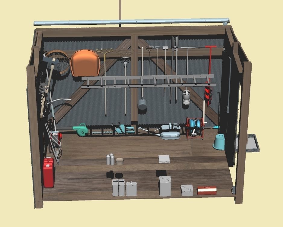 Agriculture Barn Storage Room early model 3D model_4