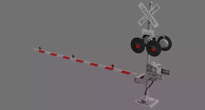 Railroad Crossing 1B Low-poly 3D model