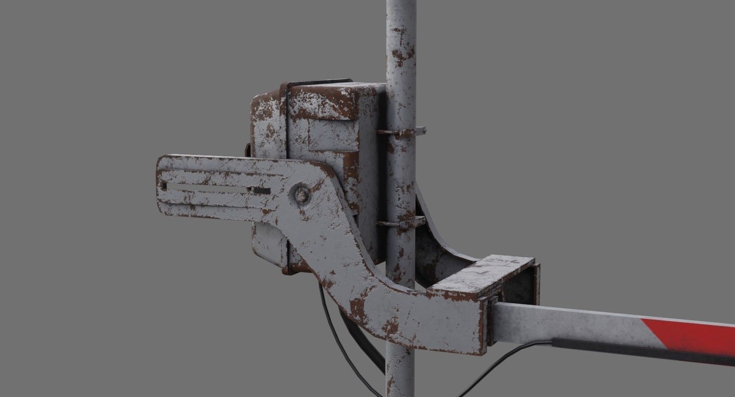 Railroad Crossing 1B Low-poly 3D model_7