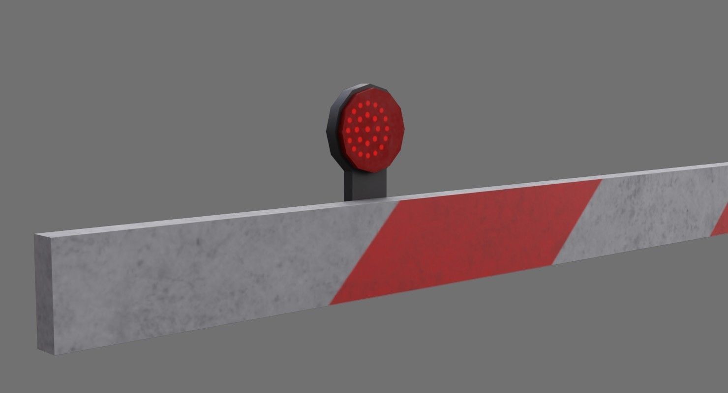 Railroad Crossing 1B Low-poly 3D model_5