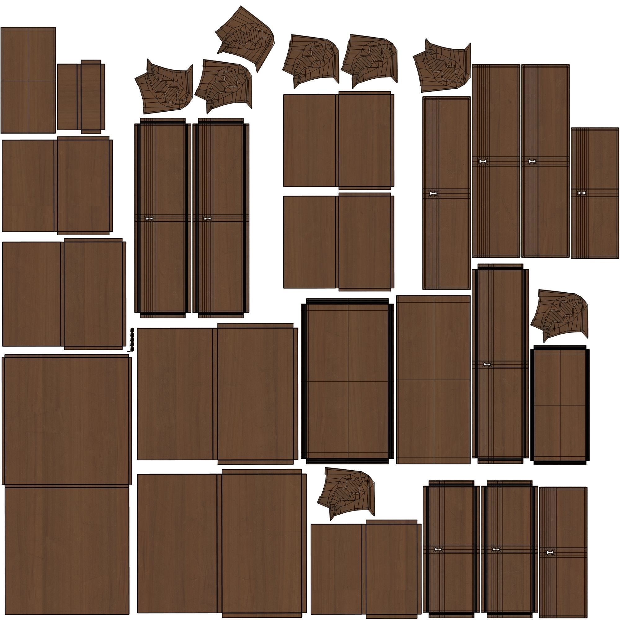 Mahagony antique chest of drawers 3D model_18