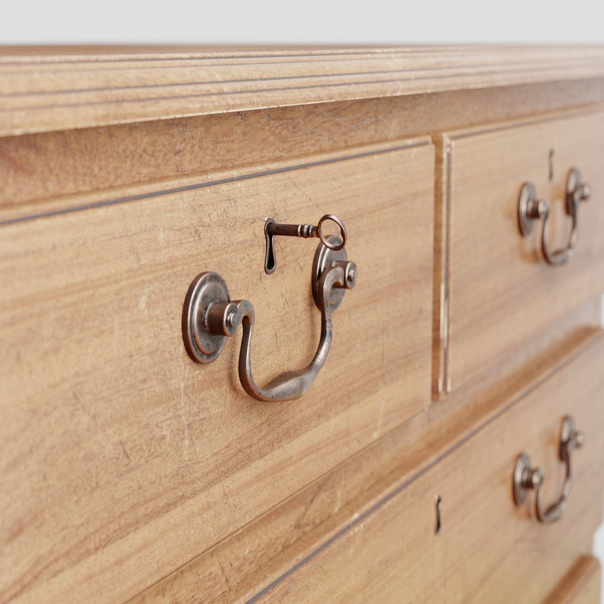 Mahagony antique chest of drawers 3D model_9