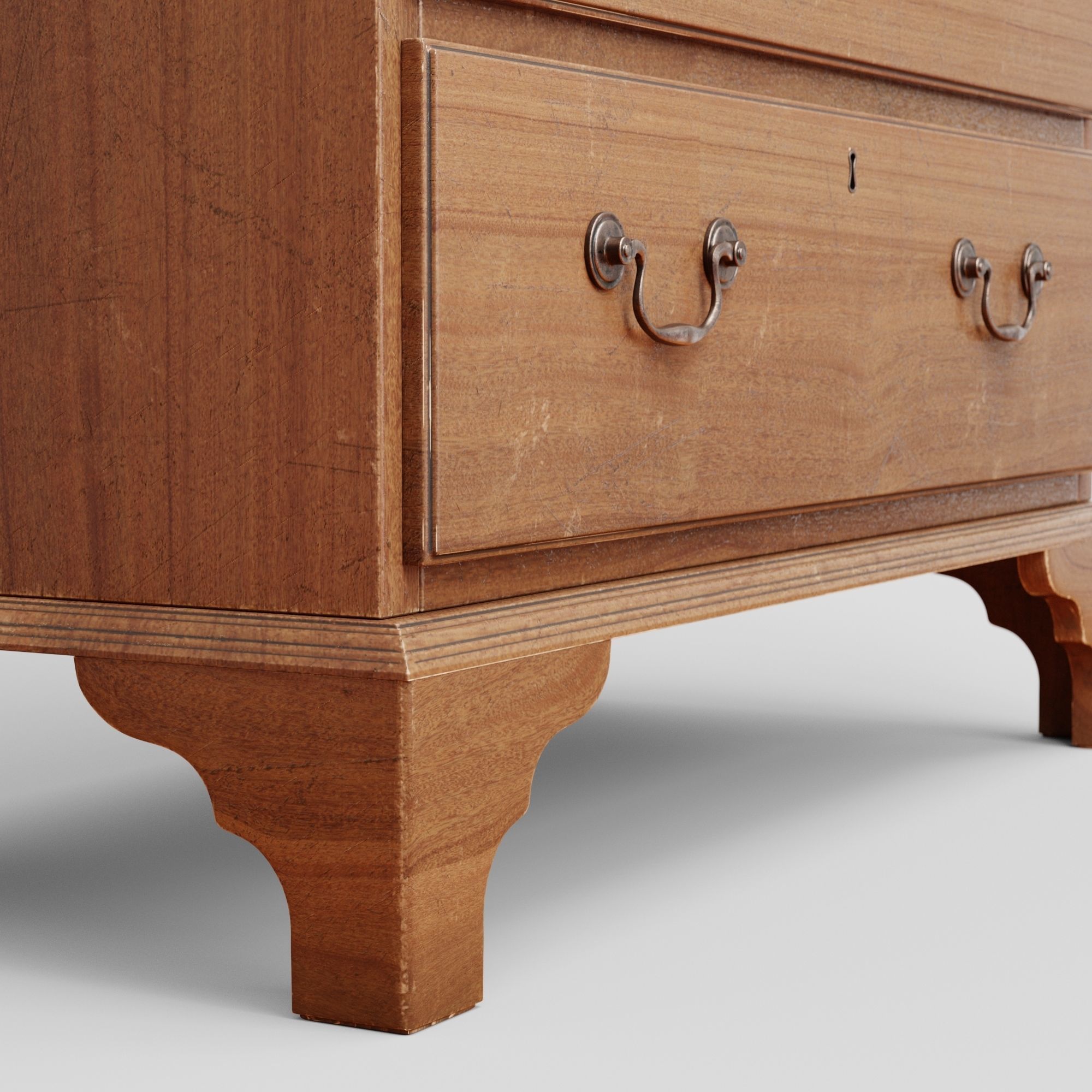 Mahagony antique chest of drawers 3D model_10