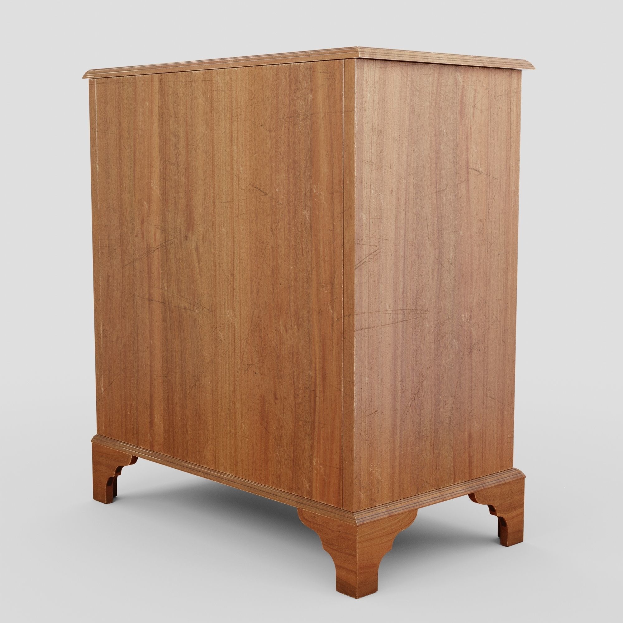 Mahagony antique chest of drawers 3D model_4