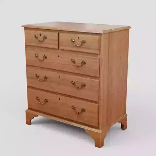 Mahagony antique chest of drawers 3D model